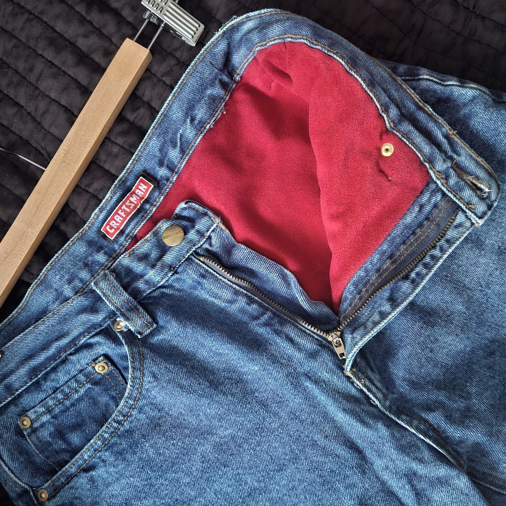Fleece Lined Craftsman 28 Denim High Rise Jeans 31" Inseam VTG